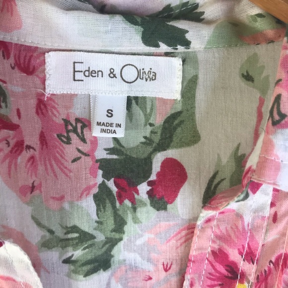 Eden + Olivia Floral Rose Button Up Blouse - Picture 4 of 7